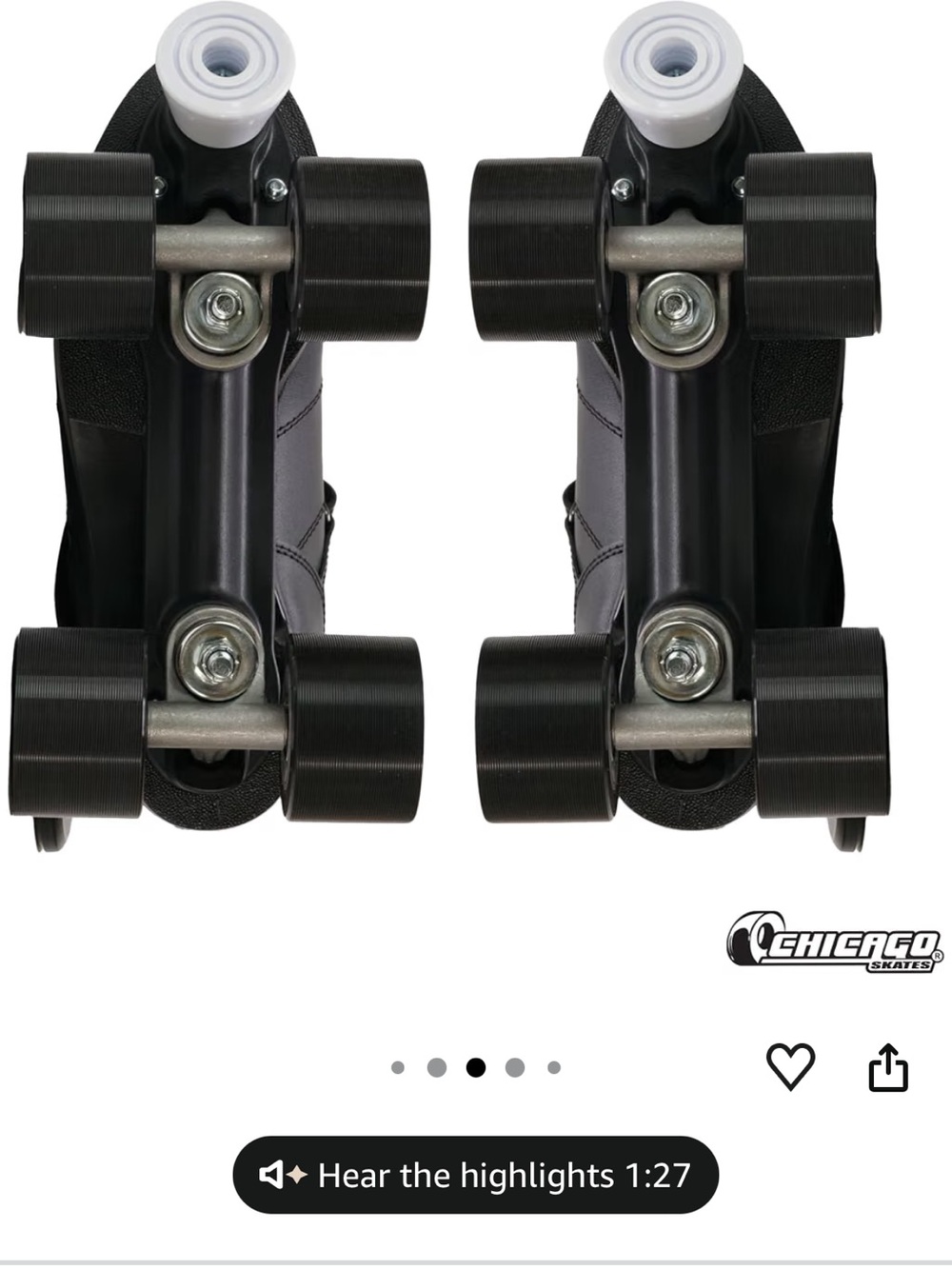 Chicago Skates Bullet Black Low-Cut Roller Skates Men’s 4 - Picture 4 of 16